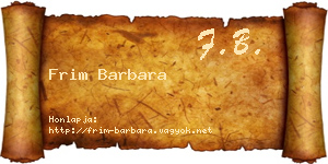 Frim Barbara névjegykártya